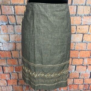 Melrose Studio Linen‎ Blend Side Lace-Up Skirt